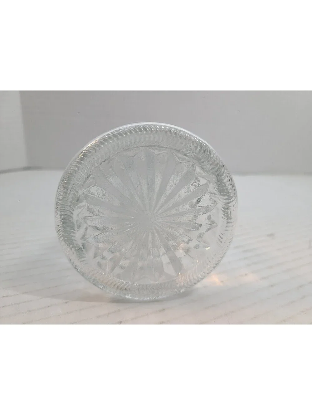 Vintage 1950s Anchor Hocking Clear Glass Stars & Bars MCM Bud Vase